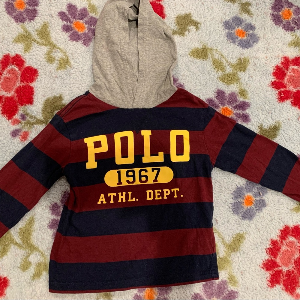 Polo Ralph Lauren Toddler Boys Logo Striped Hooded T-shirt